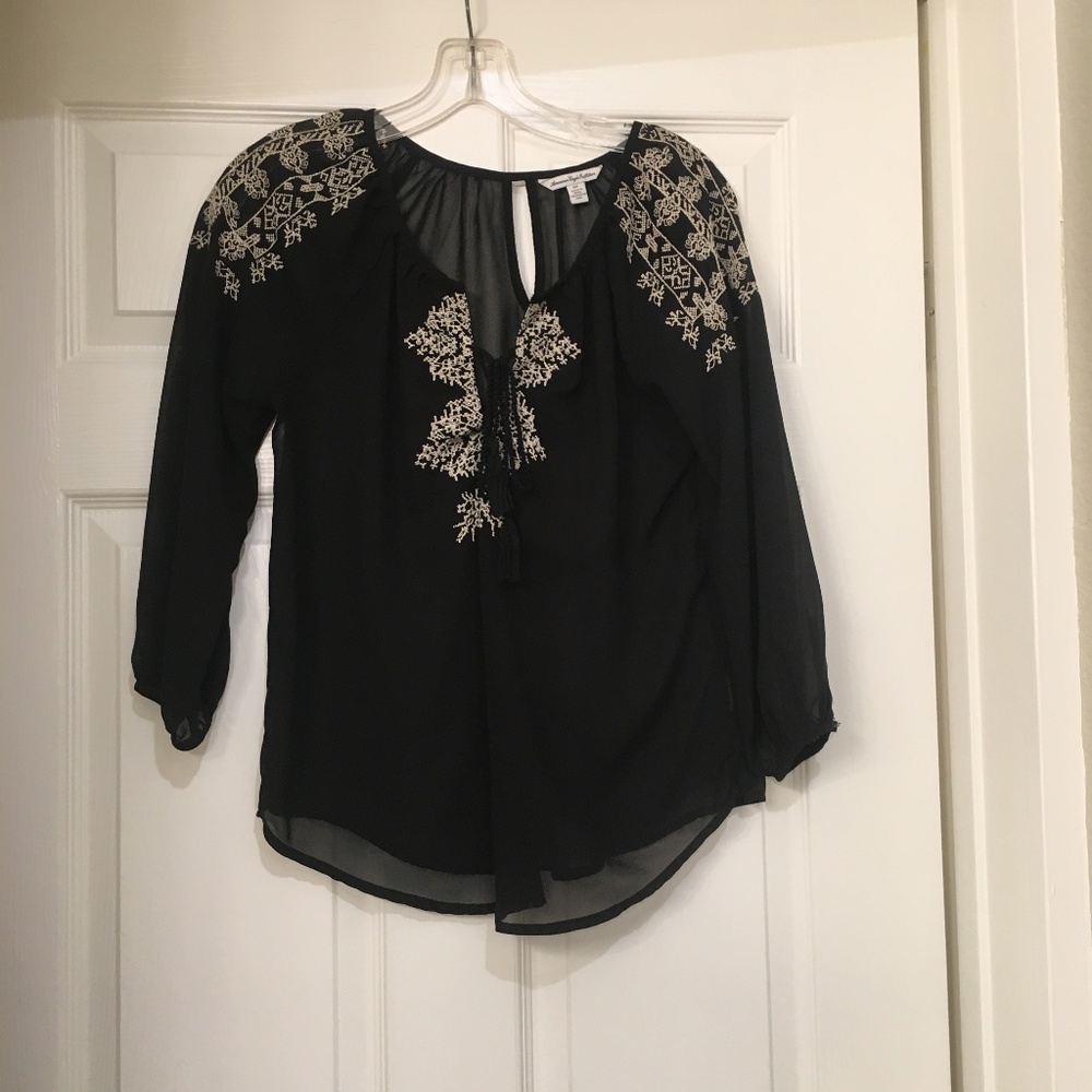 Black Bohemian Blouse